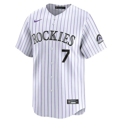 Brendan Rodgers 7 Colorado Rockies Home Limited Player Men Jersey - White