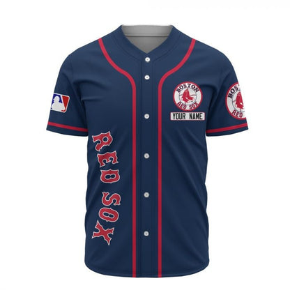 Boston Red Sox Custom Name Baseball Jersey - Navy