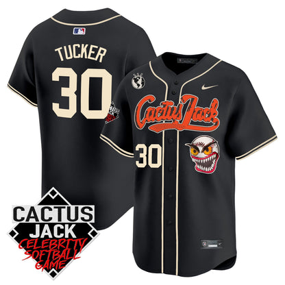 Kyle Tucker 30 Houston Astros Cactus Jack Celebrity Softball Game Patch Men Jersey - Black