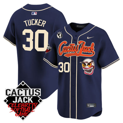 Kyle Tucker 30 Houston Astros Cactus Jack Celebrity Softball Game Patch Men Jersey - Navy
