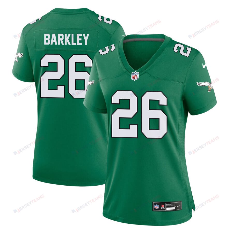 Saquon Barkley 26 Philadelphia Eagles Alternate Game Women Jersey - Kelly Green