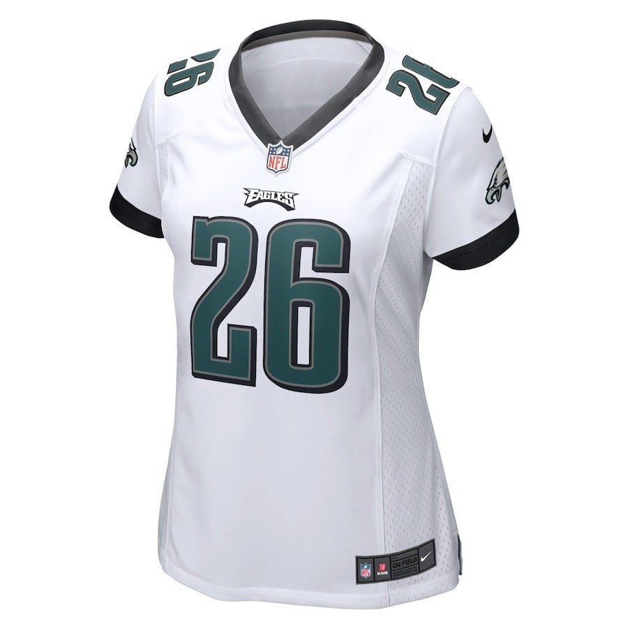 Saquon Barkley 26 Philadelphia Eagles Game Women Jersey - White
