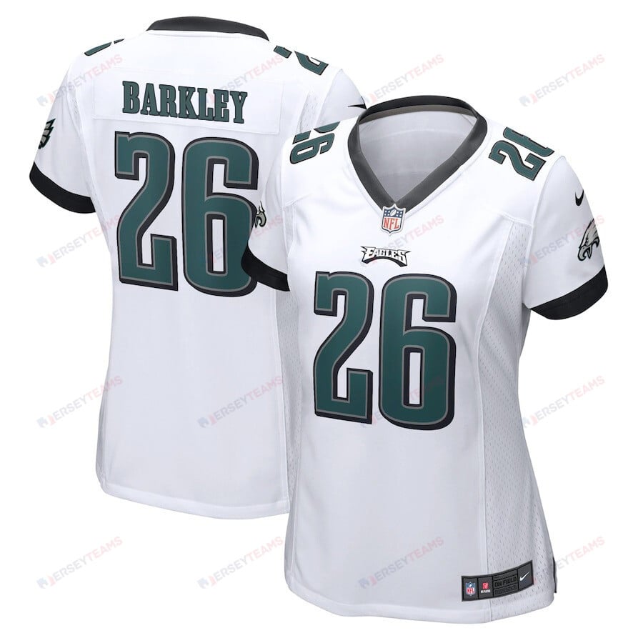 Saquon Barkley 26 Philadelphia Eagles Game Women Jersey - White