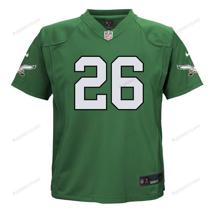 Saquon Barkley 26 Philadelphia Eagles Alternate Game YOUTH Jersey - Kelly Green