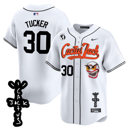 Kyle Tucker 30 Houston Astros Cactus Jack Patch V2 Men Jersey - White