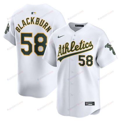Paul Blackburn 58 Oakland Athletics Home Limited Player Men Jersey - White