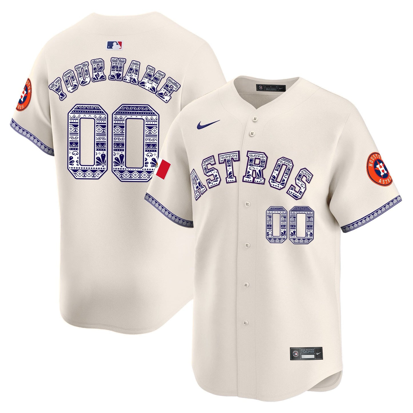 Houston Astros Mexico Custom Men Jersey - Cream