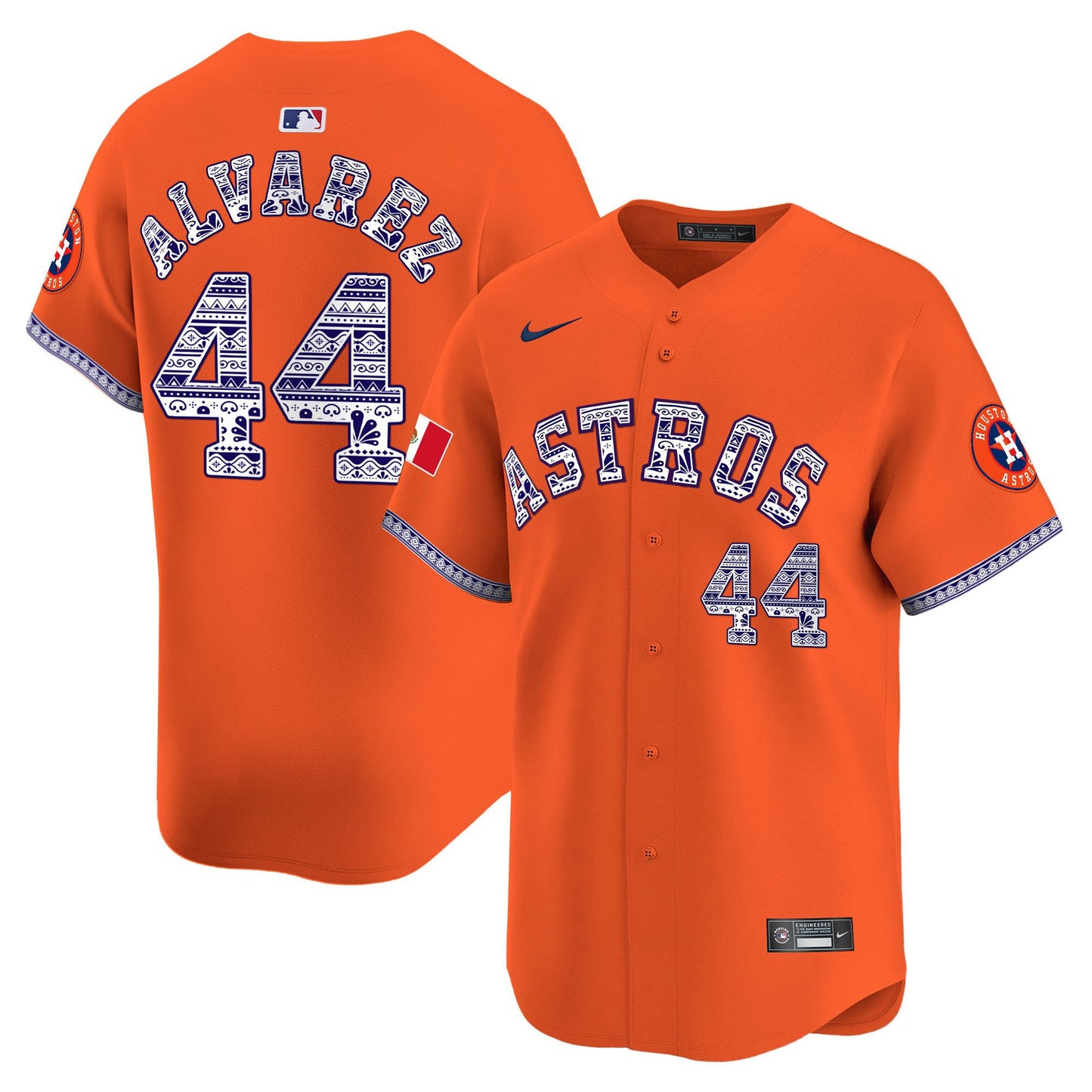Yordan Álvarez 44 Houston Astros Mexico Men Jersey - Orange