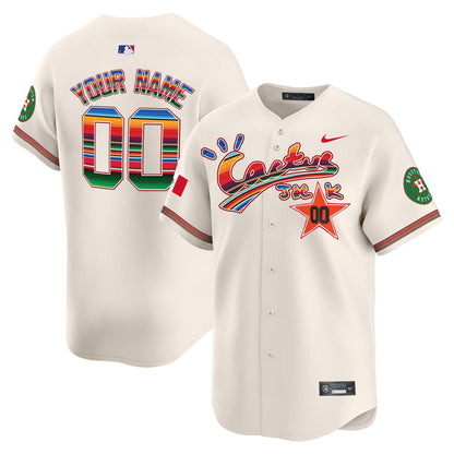 Houston Astros Mexico Cactus Jack Custom Men Jersey - Cream