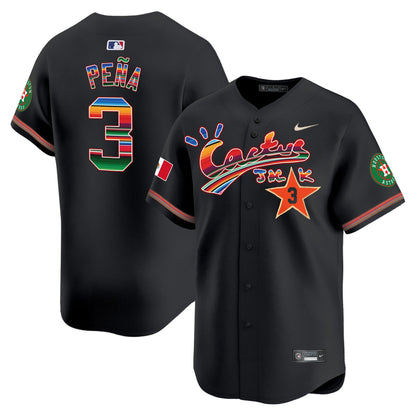 Jeremy Pena 3 Houston Astros Mexico Cactus Jack Men Jersey - Black