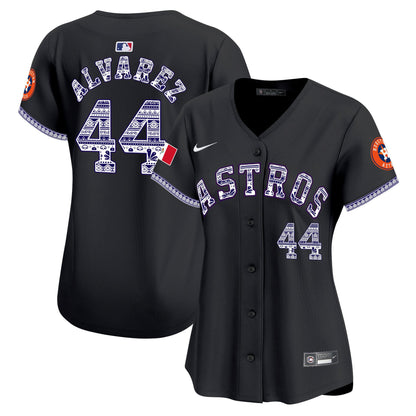 Yordan Álvarez 44 Houston Astros Mexico Women Jersey - Black