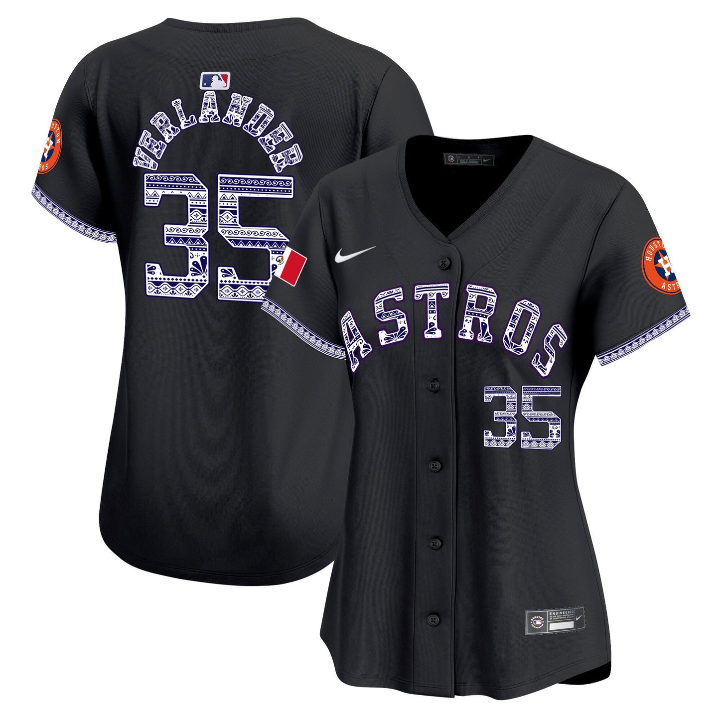 Justin Verlander 35 Houston Astros Mexico Women Jersey - Black