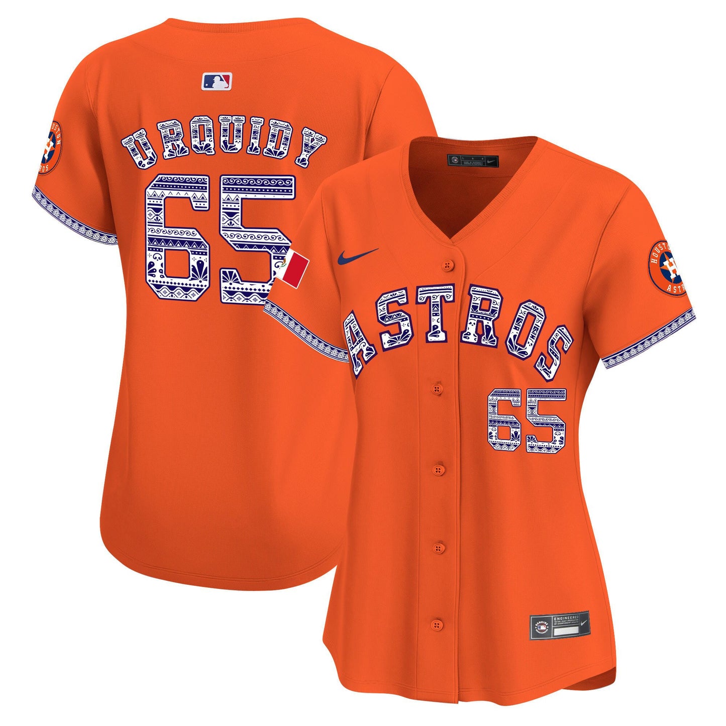 Jose Urquidy 65 Houston Astros Mexico Women Jersey - Orange