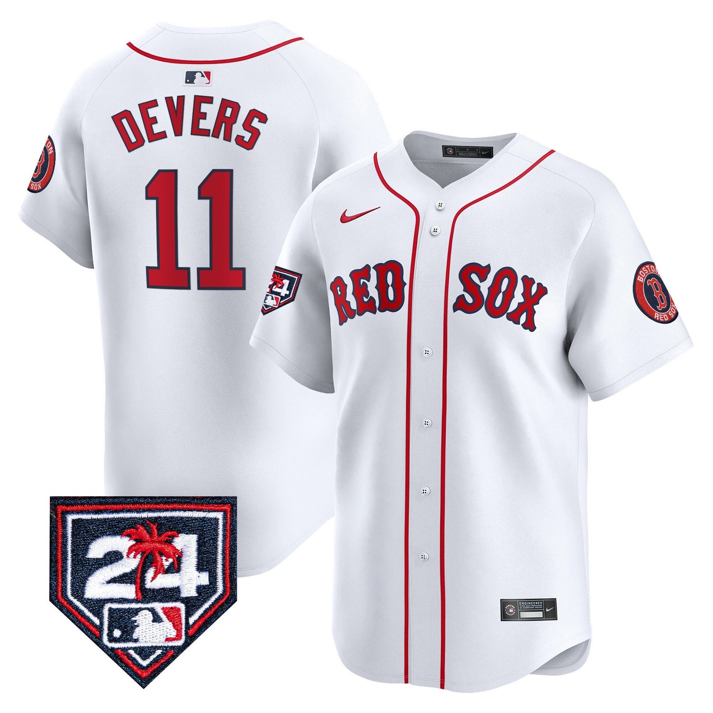 Rafael Devers 11 Boston Red Sox 2024 Spring Training Men Jersey - White