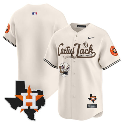 Jeremy Pena 3 Houston Astros Cactus Jack Foundation Fall Classic Limited Jersey - Men, Cream