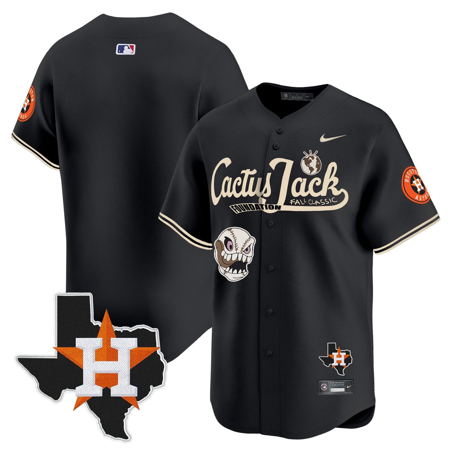 Kyle Tucker 30 Houston Astros Cactus Jack Foundation Fall Classic Black Limited Jersey - Men