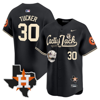 Kyle Tucker 30 Houston Astros Cactus Jack Foundation Fall Classic Black Limited Jersey - Men