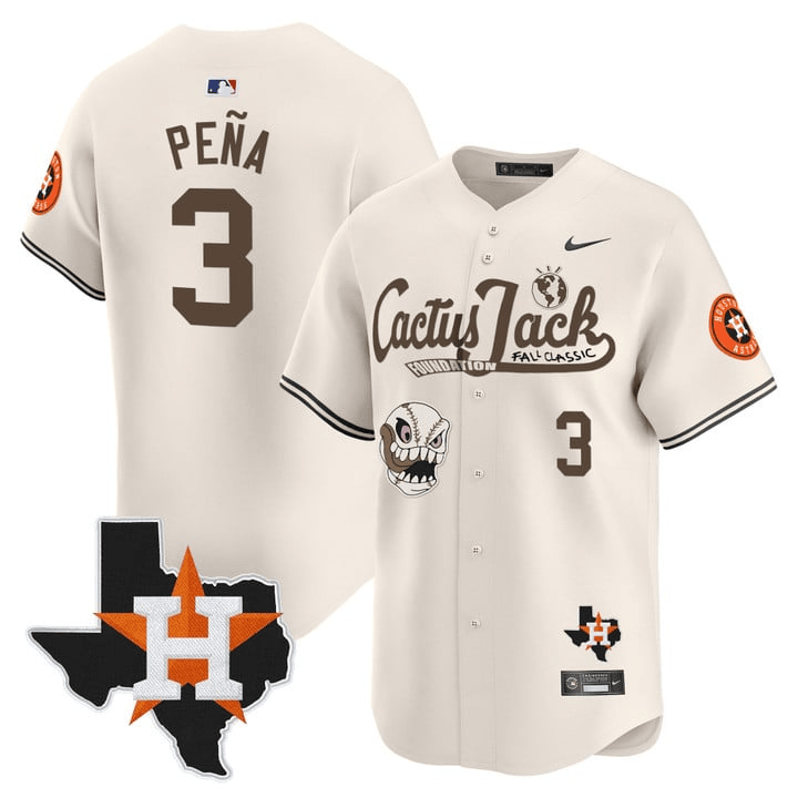 Jeremy Pena 3 Houston Astros Cactus Jack Foundation Fall Classic Limited Jersey - Men