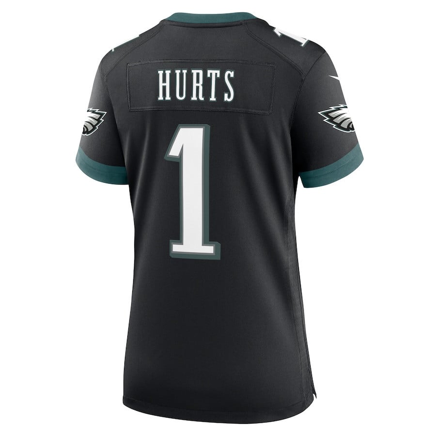 Jalen Hurts 1 Philadelphia Eagles Alternate Game Women Jersey - Black