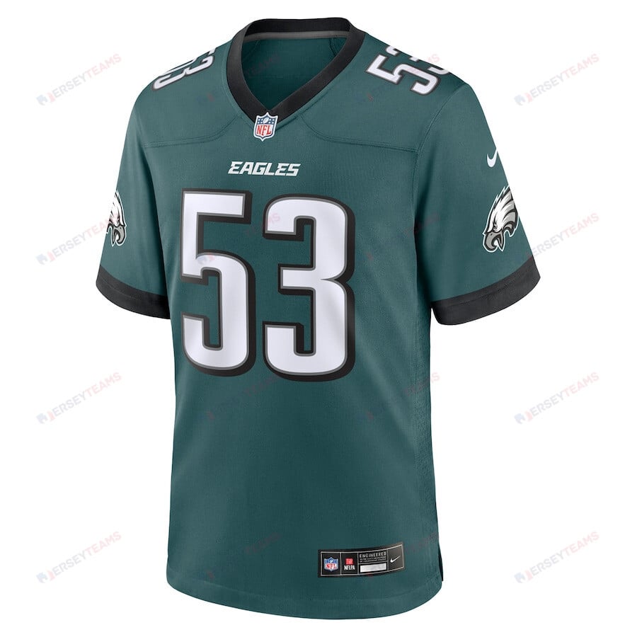 Zach Baun 53 Philadelphia Eagles Game Men Jersey - Midnight Green