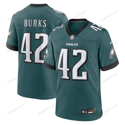 Oren Burks 42 Philadelphia Eagles Game Men Jersey - Midnight Green