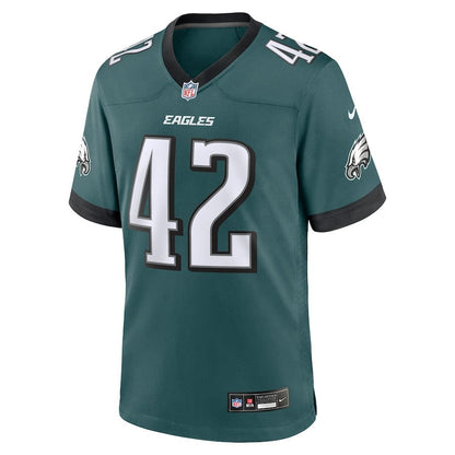 Oren Burks 42 Philadelphia Eagles Game Men Jersey - Midnight Green