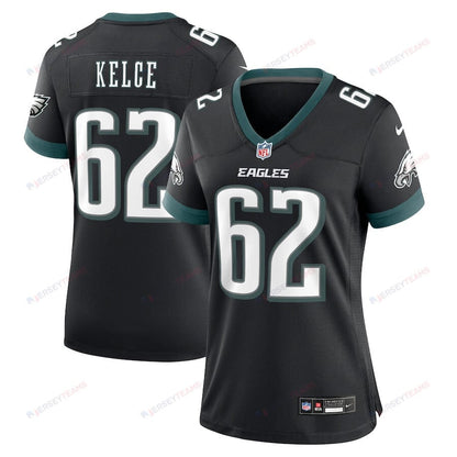 Jason Kelce 62 Philadelphia Eagles Alternate Game Women Jersey - Black
