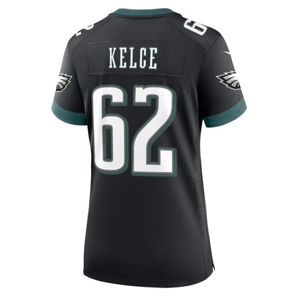 Jason Kelce 62 Philadelphia Eagles Alternate Game Women Jersey - Black