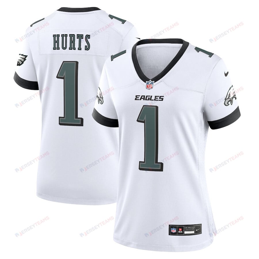 Jalen Hurts 1 Philadelphia Eagles Game Women Jersey - White