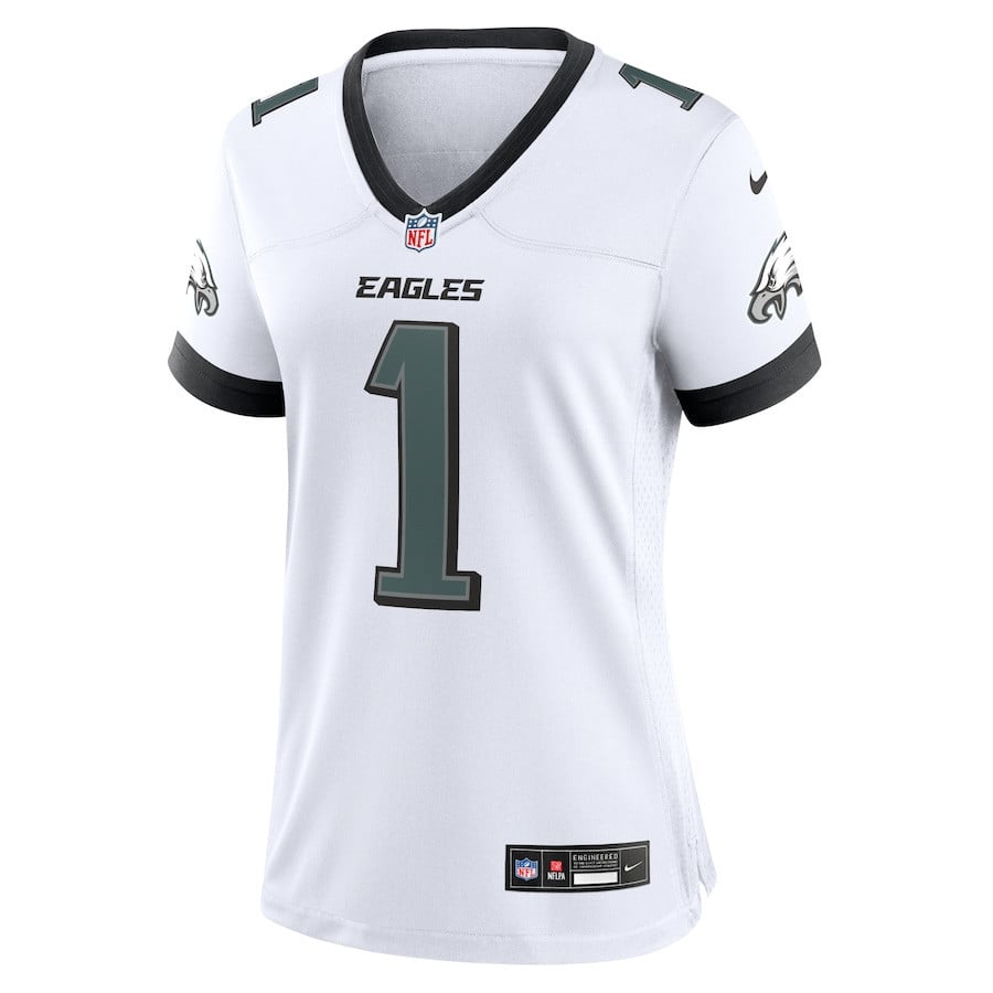Jalen Hurts 1 Philadelphia Eagles Game Women Jersey - White