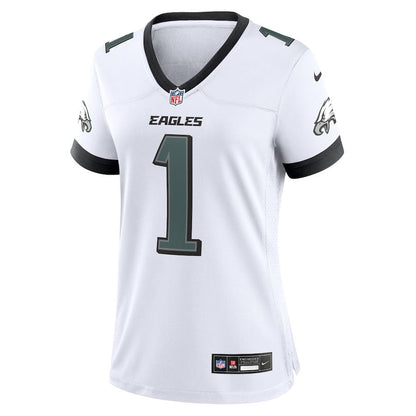 Jalen Hurts 1 Philadelphia Eagles Game Women Jersey - White