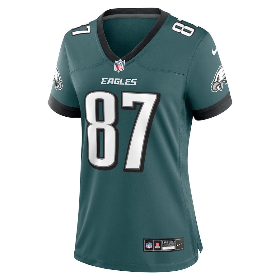 C.J. Uzomah 87 Philadelphia Eagles Women Team Game Jersey - Midnight Green
