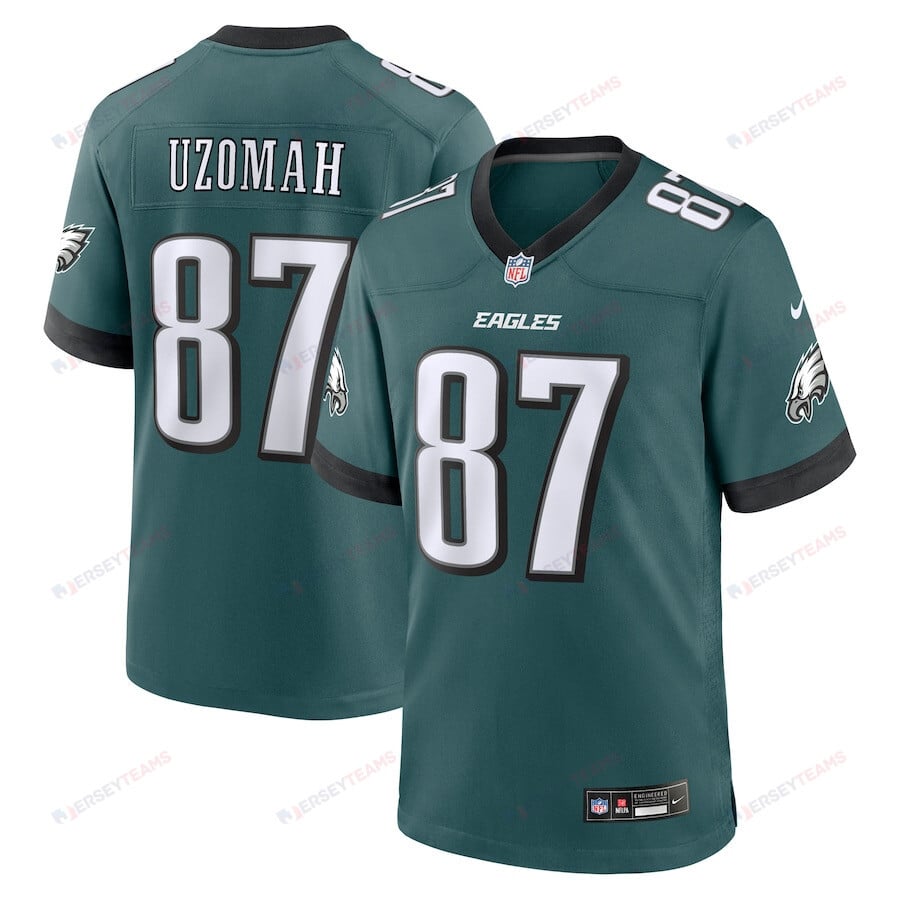 C.J. Uzomah 87 Philadelphia Eagles Team Game Men Jersey - Midnight Green