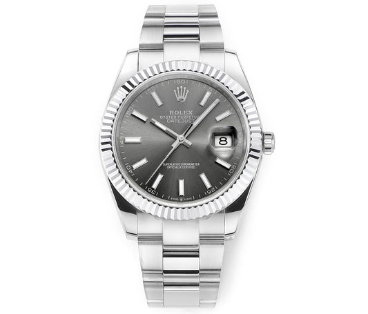 Rhodium Gray & Stainless Steel 41MM Watch