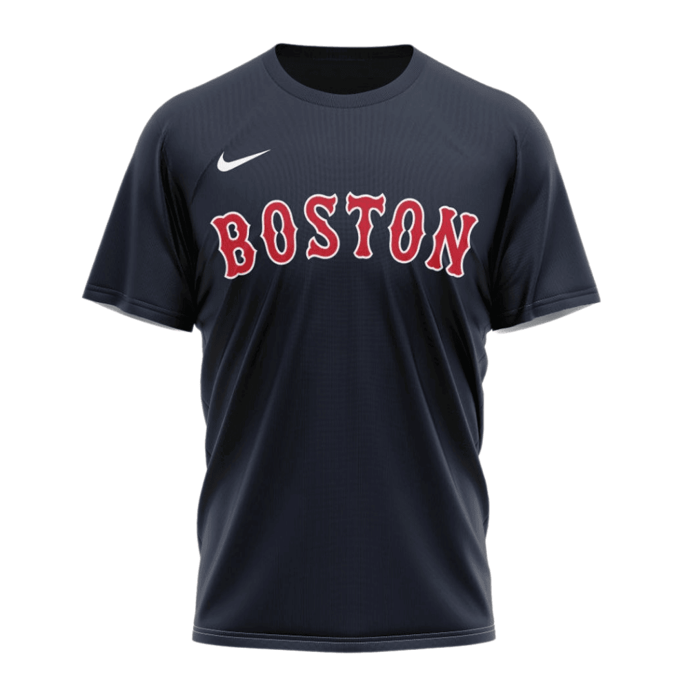 Boston Red Sox 2024/25 Alternate Kits Custom AOP T-Shirt - Navy