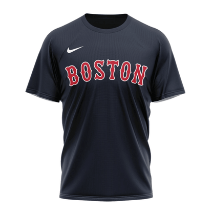 Boston Red Sox 2024/25 Alternate Kits Custom AOP T-Shirt - Navy