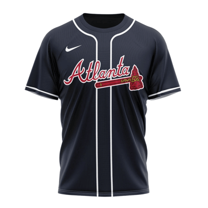 Atlanta Braves 2024/25 Alternate Kits Custom AOP T-Shirt - Navy