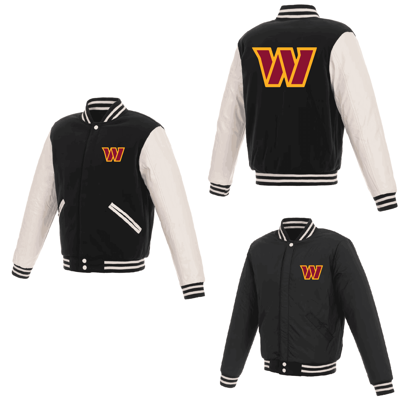 Washington Commanders Reversible Fleece Full-Snap Jacket - Men's Black