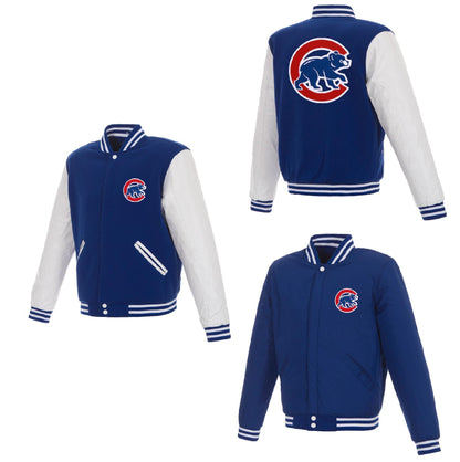 Chicago Cubs Reversible Fleece Full-Snap Jacket - Men's Royal