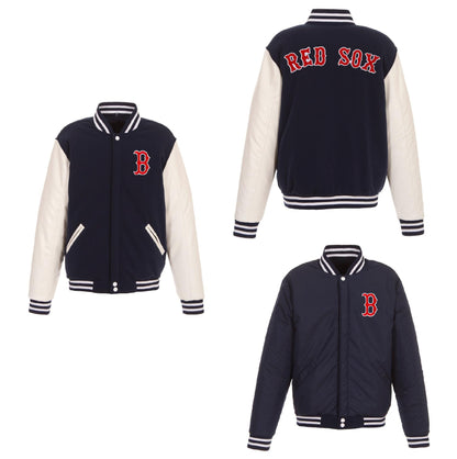 Boston Red Sox Reversible Fleece Full-Snap Jacket - Men's Navy