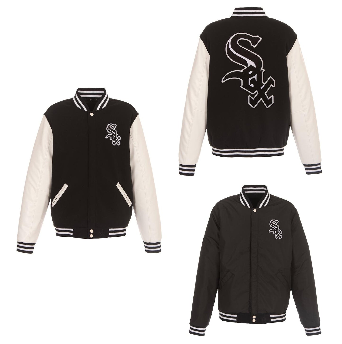 Chicago White Sox Reversible Fleece Full-Snap Jacket - Men's Black