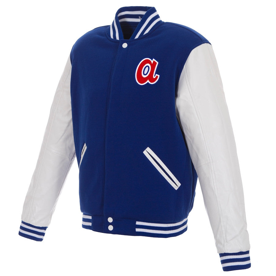 Atlanta Braves Reversible Fleece Full-Snap Jacket - Men's Royal