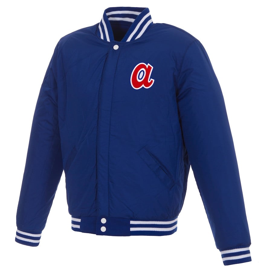 Atlanta Braves Reversible Fleece Full-Snap Jacket - Men's Royal