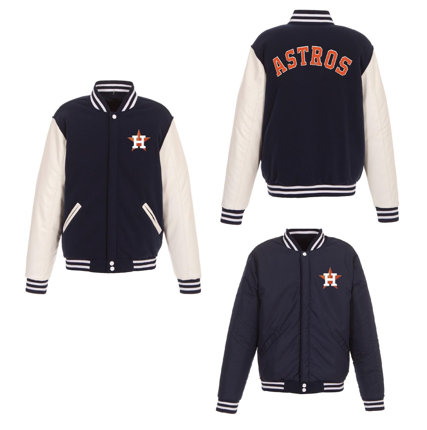 Houston Astros Reversible Fleece Full-Snap Jacket - Men's Navy