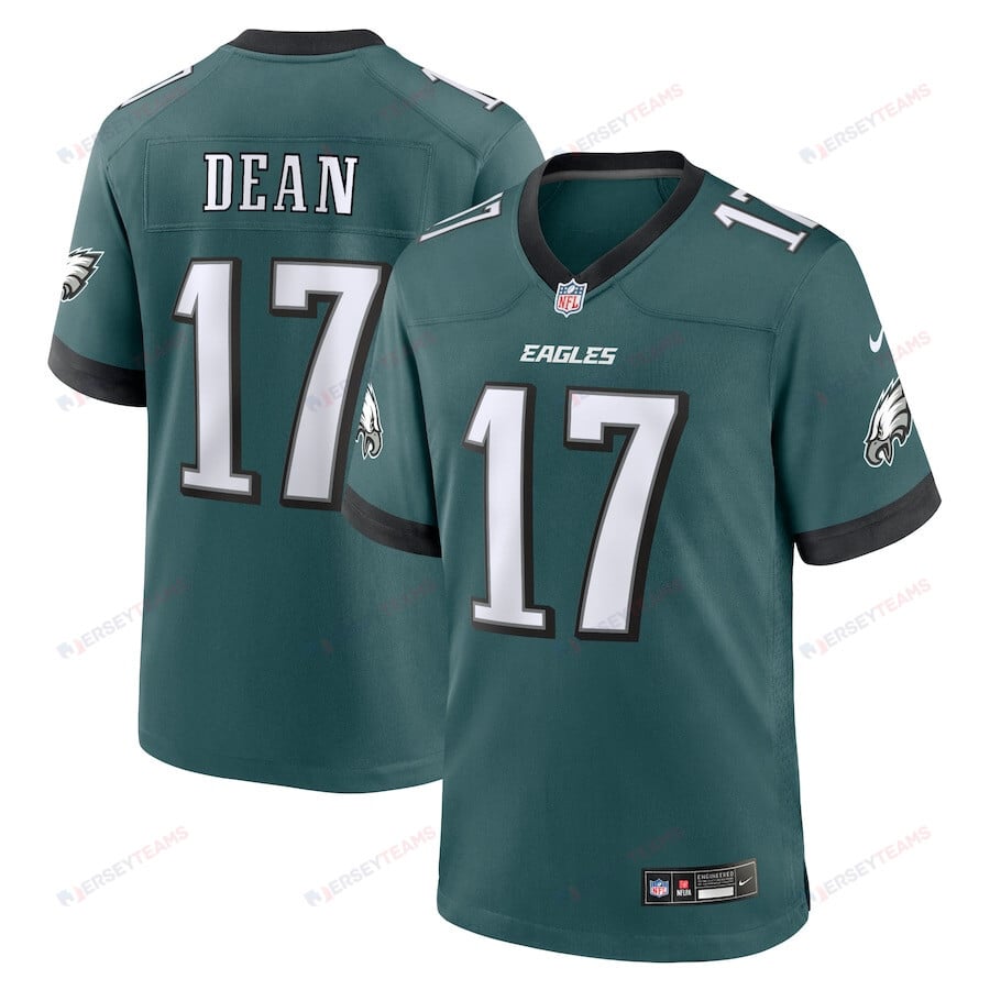 Nakobe Dean 17 Philadelphia Eagles Team Game Men Jersey - Midnight Green