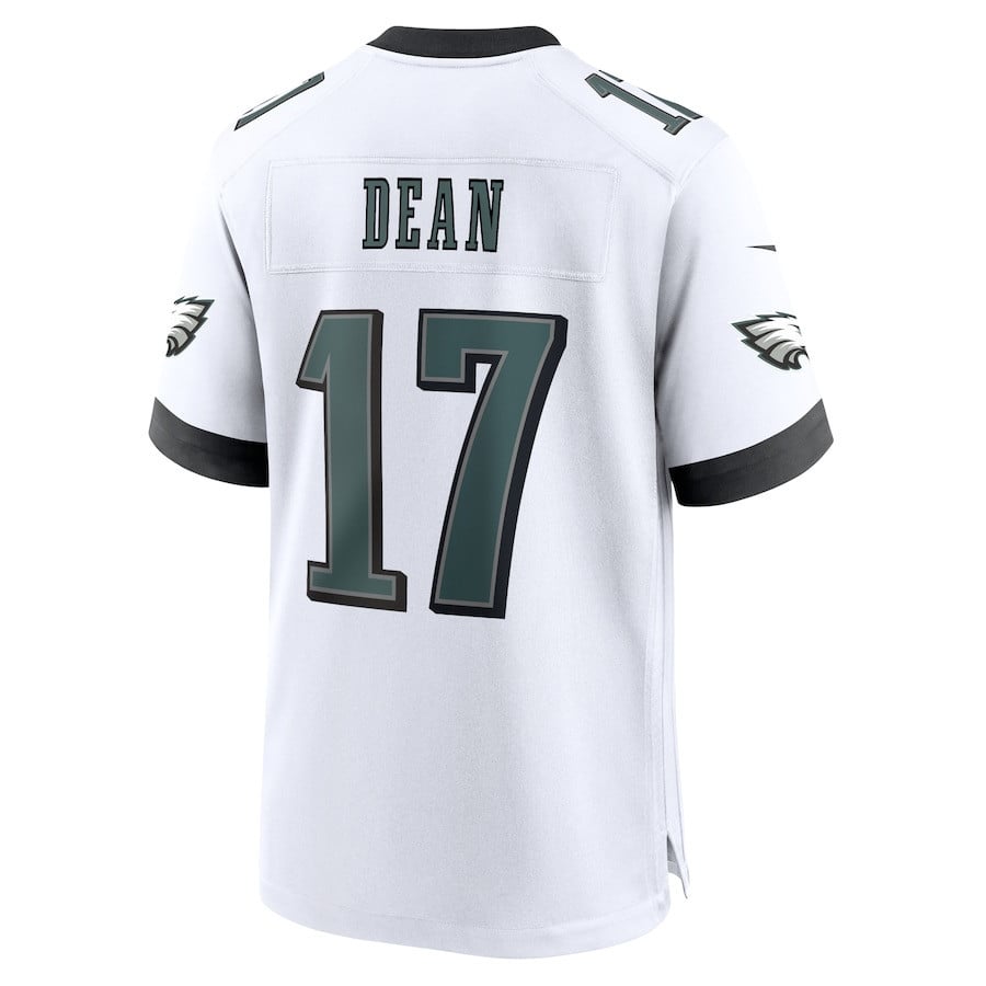 Nakobe Dean 17 Philadelphia Eagles White Game Men Jersey - White