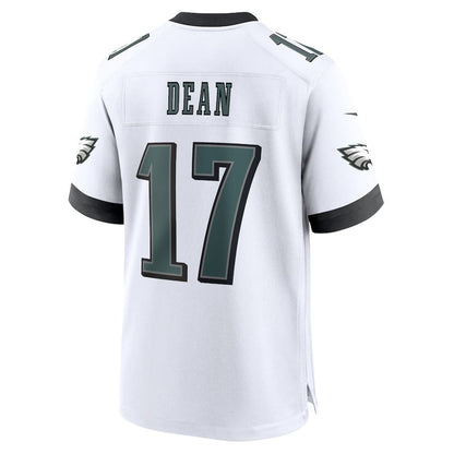 Nakobe Dean 17 Philadelphia Eagles White Game Men Jersey - White