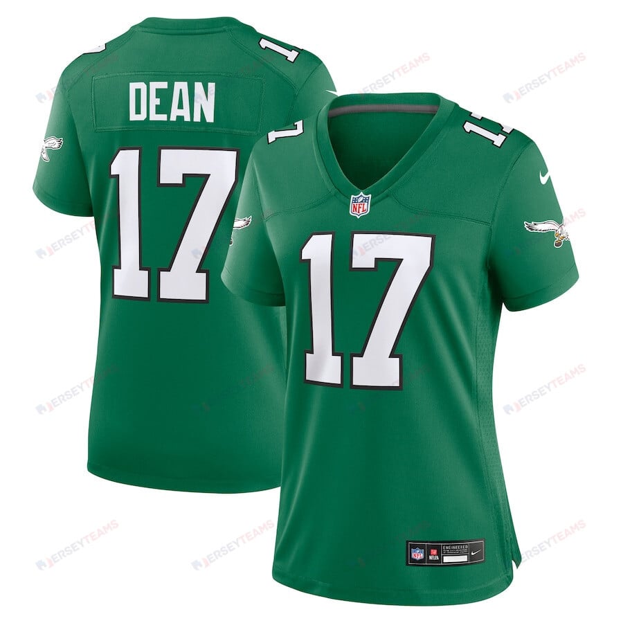 Nakobe Dean 17 Philadelphia Eagles Women's Alternate Game Jersey - Kelly Green