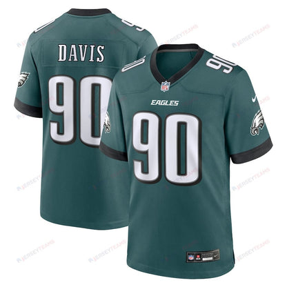 Jordan Davis 90 Philadelphia Eagles Team Game Men Jersey - Midnight Green