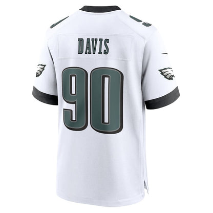 Jordan Davis 90 Philadelphia Eagles White Game Men Jersey - White